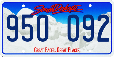 SD license plate 95OO92
