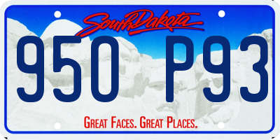 SD license plate 95OP93