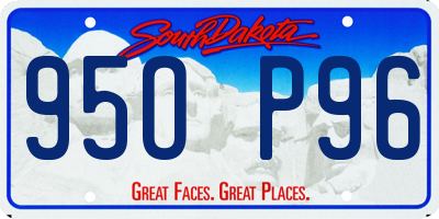 SD license plate 95OP96