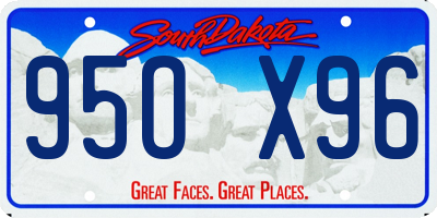 SD license plate 95OX96