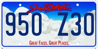 SD license plate 95OZ30