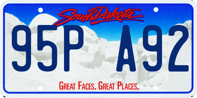 SD license plate 95PA92