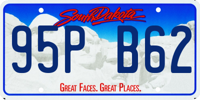 SD license plate 95PB62