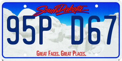 SD license plate 95PD67
