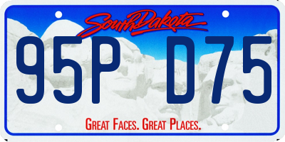 SD license plate 95PD75