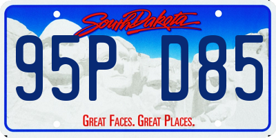 SD license plate 95PD85