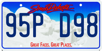 SD license plate 95PD98