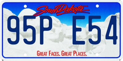 SD license plate 95PE54