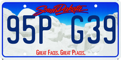 SD license plate 95PG39