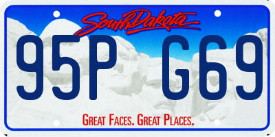 SD license plate 95PG69