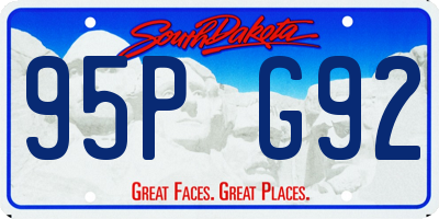 SD license plate 95PG92