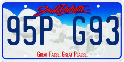 SD license plate 95PG93