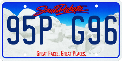 SD license plate 95PG96