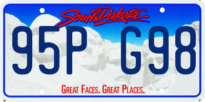 SD license plate 95PG98