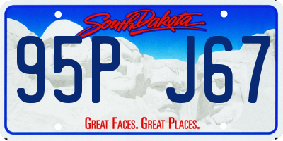 SD license plate 95PJ67