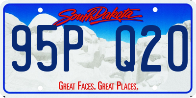 SD license plate 95PQ20