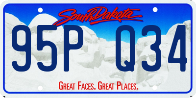 SD license plate 95PQ34
