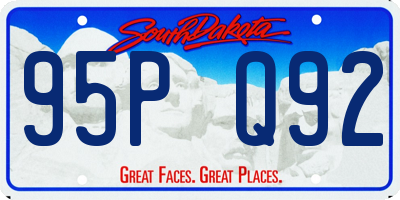 SD license plate 95PQ92