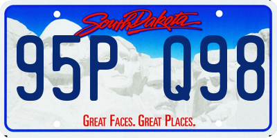 SD license plate 95PQ98