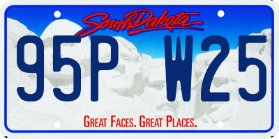 SD license plate 95PW25