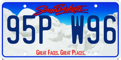 SD license plate 95PW96