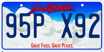SD license plate 95PX92