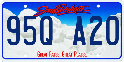 SD license plate 95QA20