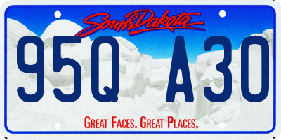 SD license plate 95QA30