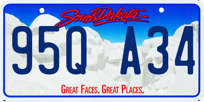 SD license plate 95QA34