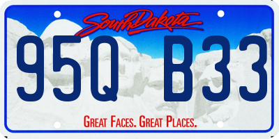 SD license plate 95QB33