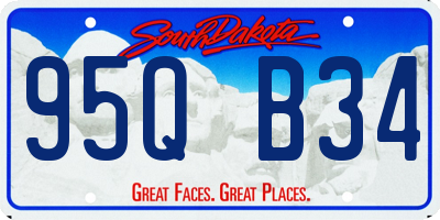 SD license plate 95QB34
