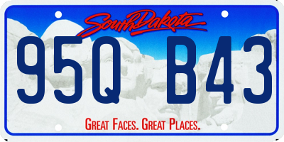 SD license plate 95QB43