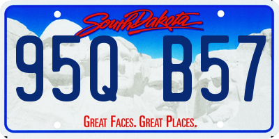 SD license plate 95QB57