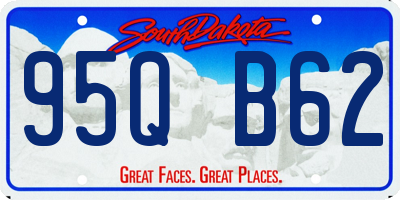SD license plate 95QB62
