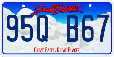 SD license plate 95QB67