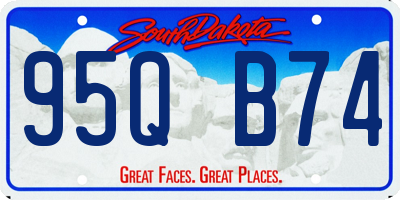 SD license plate 95QB74