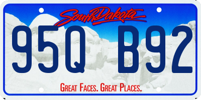 SD license plate 95QB92