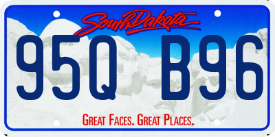 SD license plate 95QB96