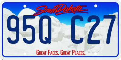 SD license plate 95QC27