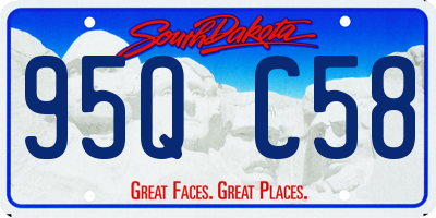 SD license plate 95QC58