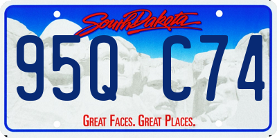 SD license plate 95QC74