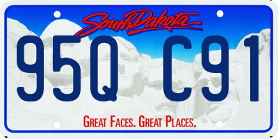 SD license plate 95QC91