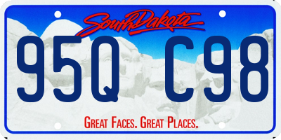 SD license plate 95QC98