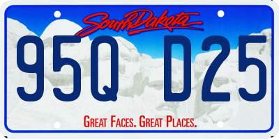 SD license plate 95QD25