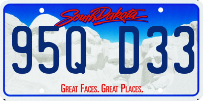 SD license plate 95QD33
