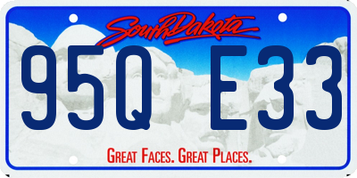 SD license plate 95QE33