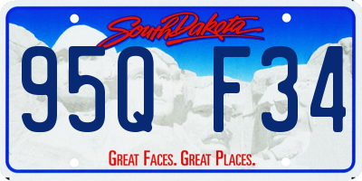SD license plate 95QF34