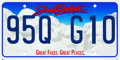 SD license plate 95QG10