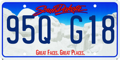 SD license plate 95QG18