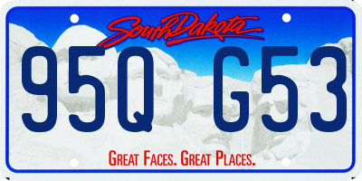 SD license plate 95QG53